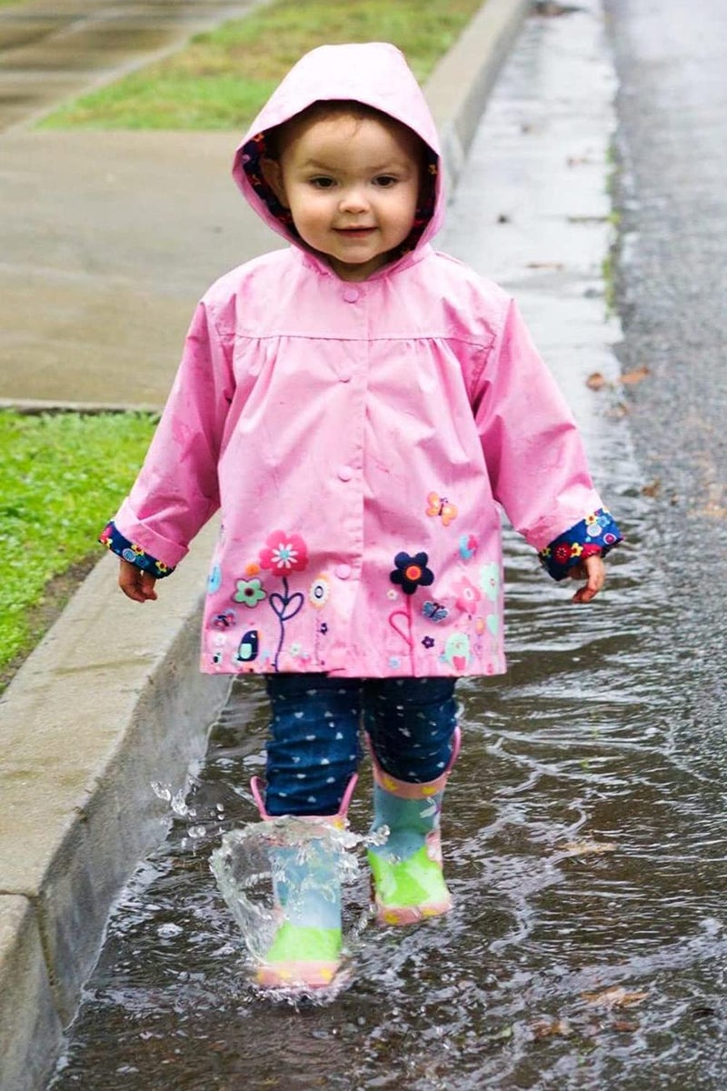 Arshiner Girl Baby Kid Waterproof Hooded Coat Jacket Outwear Raincoat Hoodies, Pink, 100 (2-3Y) - Image 2